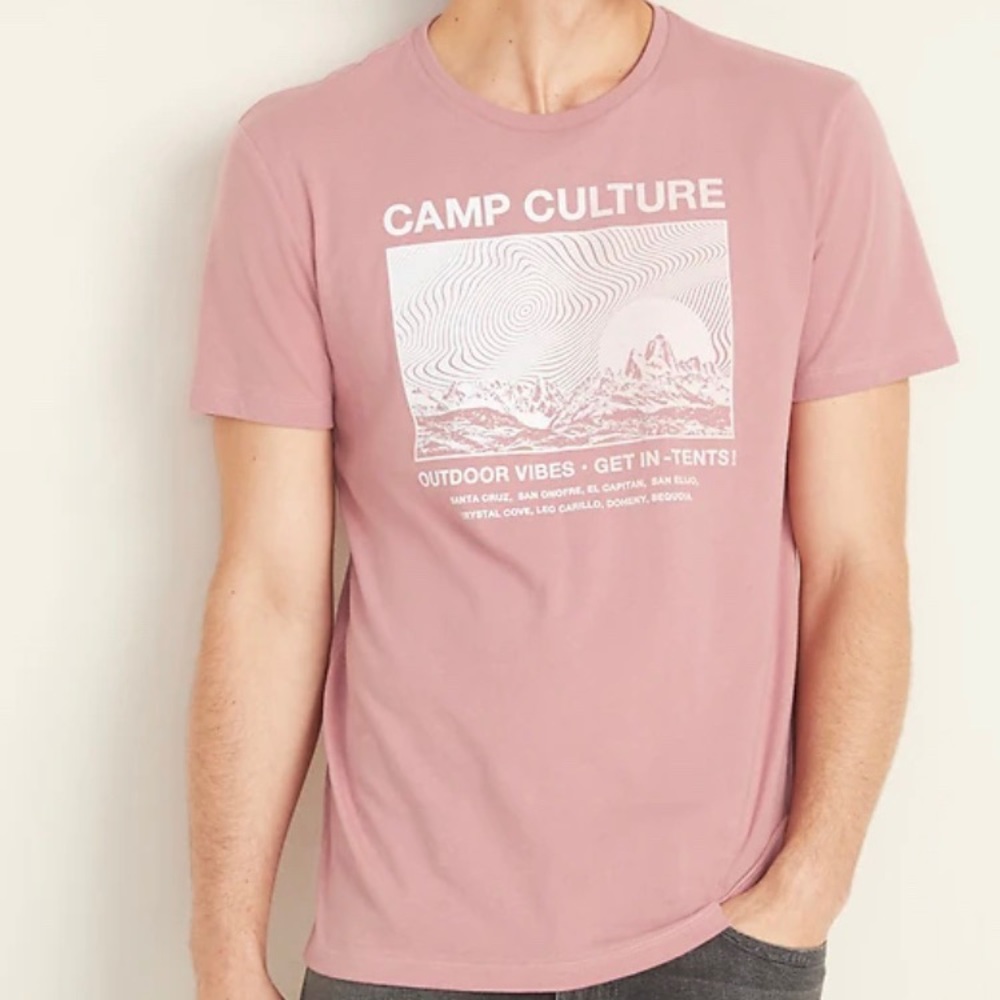 Bubblegum pink camp culture soft hipster tee shirt